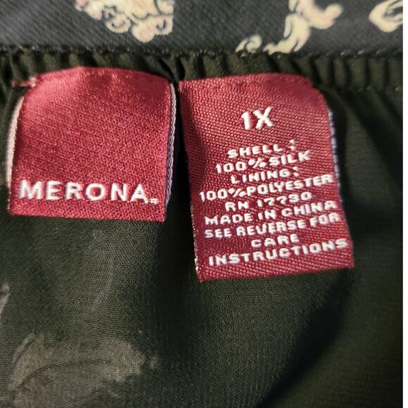 Vintage 90's Y2K Silk Floral Midi Skirt Whimsigoth Dark Fairy Goth  Plus Size 1X - Picture 3 of 5